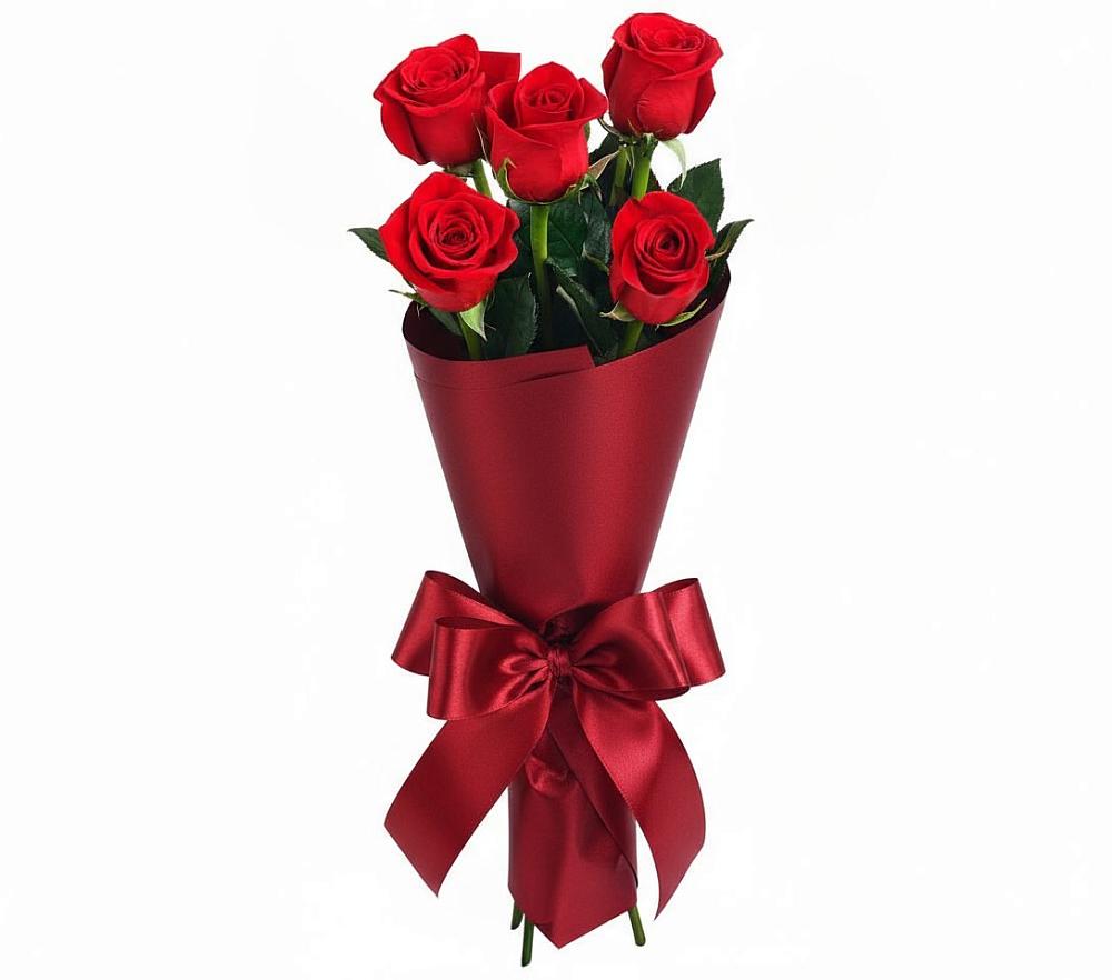 Букет 5 Красных роз Эдлесс Лав в Нововеличковской
