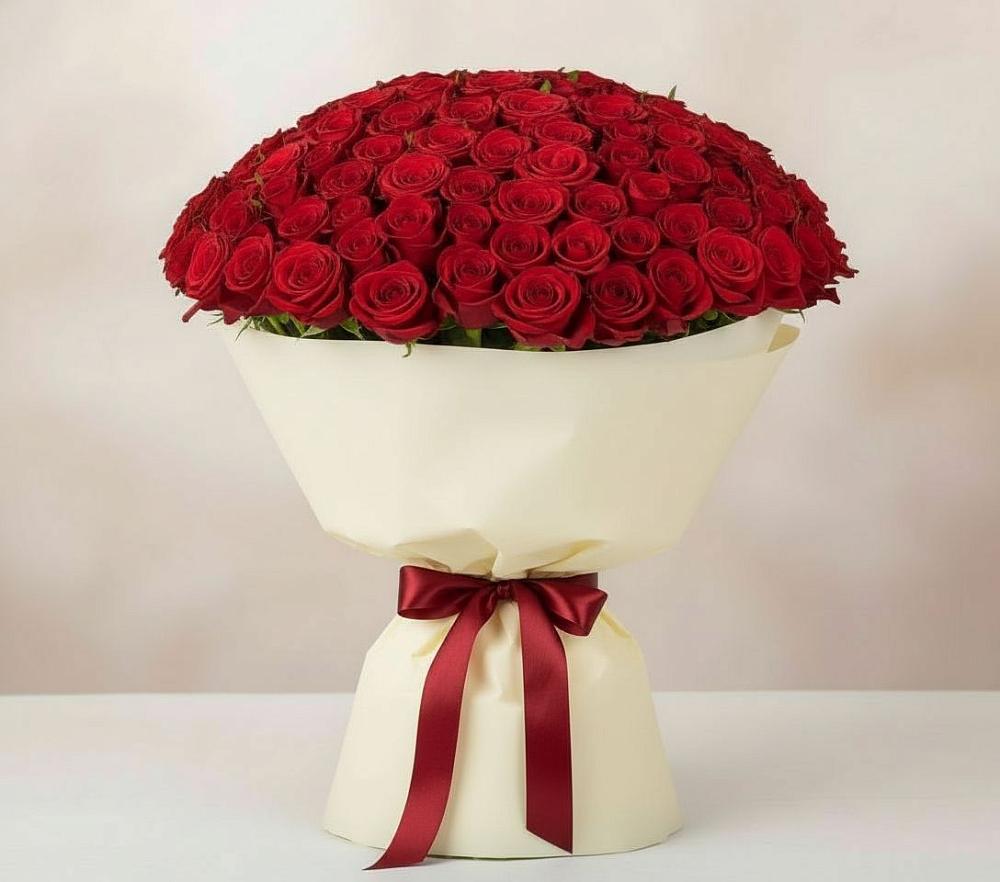 Букет 101 Красная роза Милано в Нововеличковской