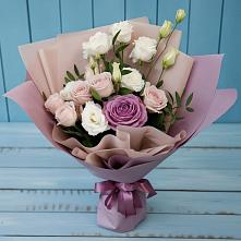 Букет цветов из:  Розы и Лизиантусы в Нововеличковской