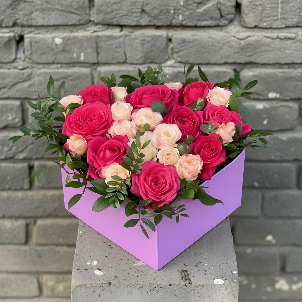 Цветочная композиция из Розы в коробке в Нововеличковской