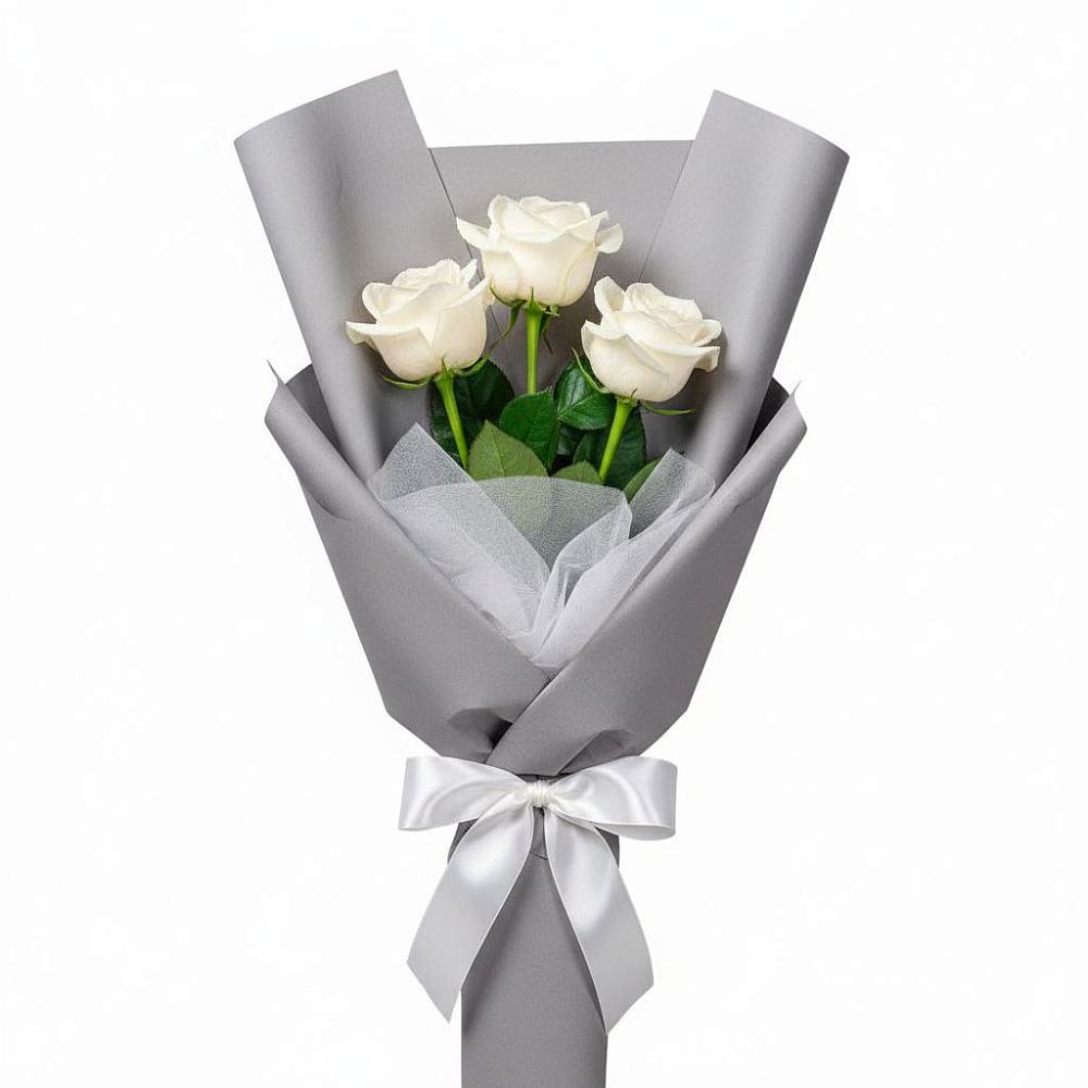 Букет 3 белые розы в Нововеличковской