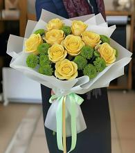 Букет цветов из:  Хризантемы и Розы #REPLACE_PRED# Нововеличковской