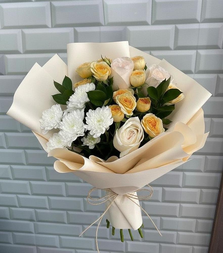 Букет цветов из: Розы и Хризантемы в Нововеличковской