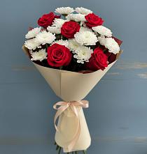 Букет цветов из:  Розы и Хризантемы в Нововеличковской