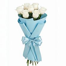 Букет 7 белых роз Проуд в Нововеличковской