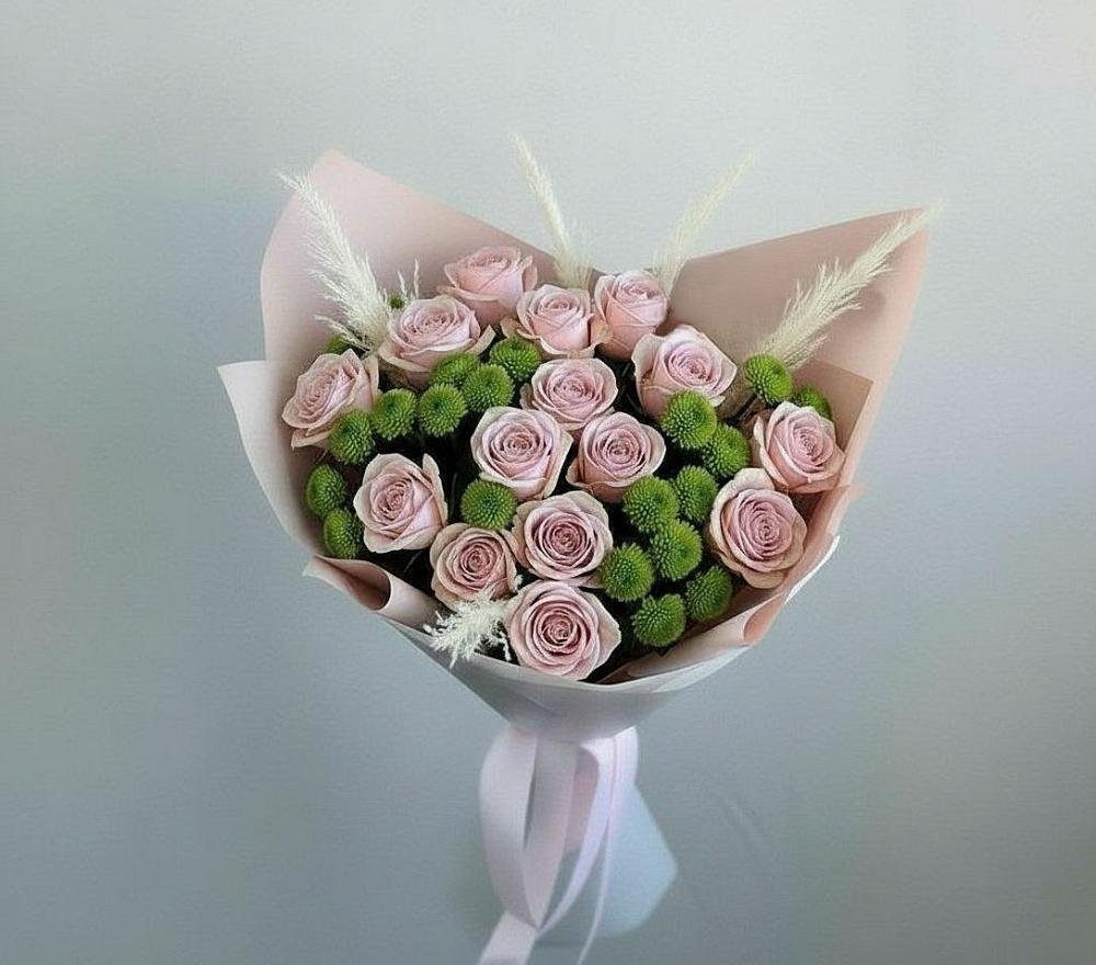 Букет цветов из: Розы и Хризантемы в Нововеличковской