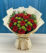 Букет цветов из:  Розы и Хризантемы в Нововеличковской