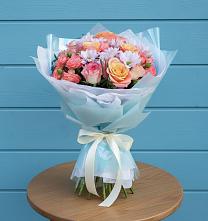 Букет цветов из:  Хризантемы и Розы в Нововеличковской