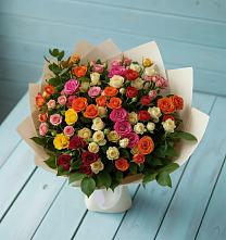 Букет Микс из разноцветных кустовых роз #REPLACE_PRED# Нововеличковской